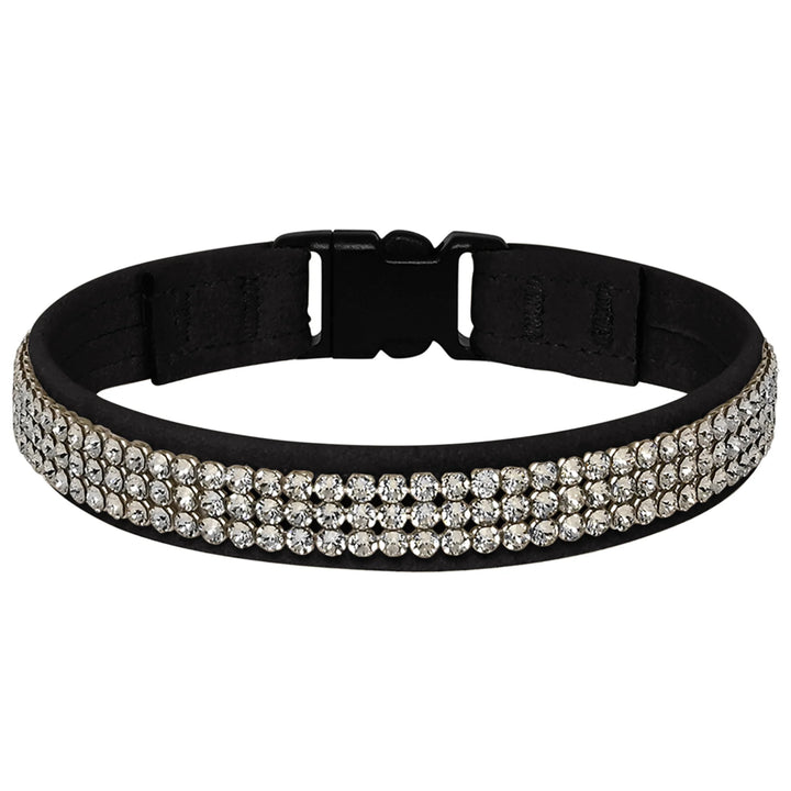 3 Row Crystal 1/2" Breakaway Cat Collar