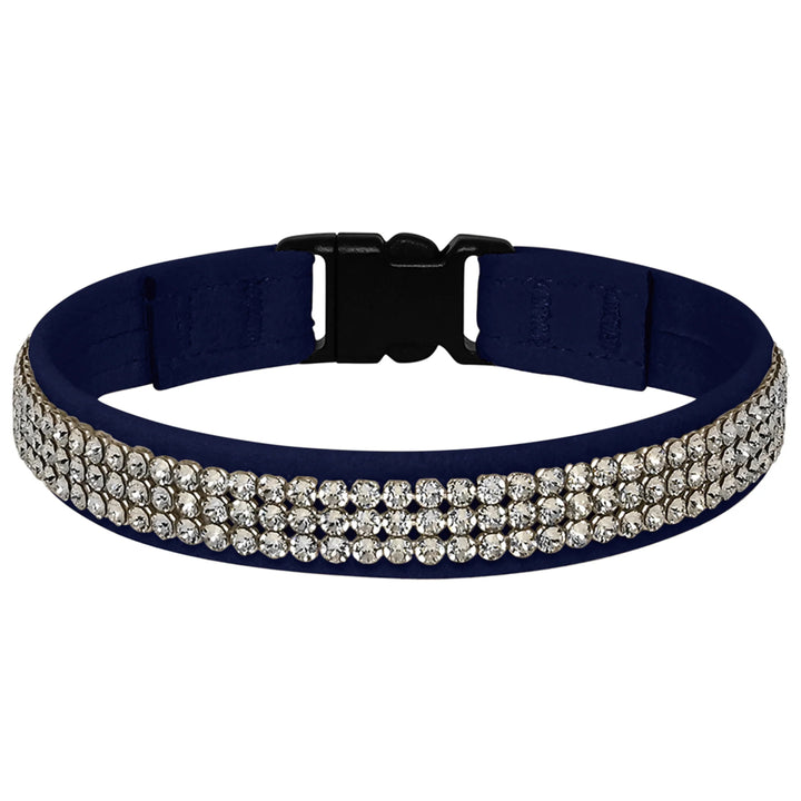 3 Row Crystal 1/2" Breakaway Cat Collar