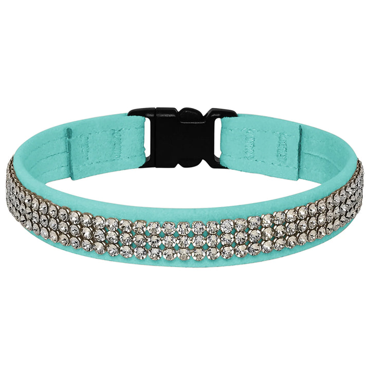 3 Row Crystal 1/2" Breakaway Cat Collar