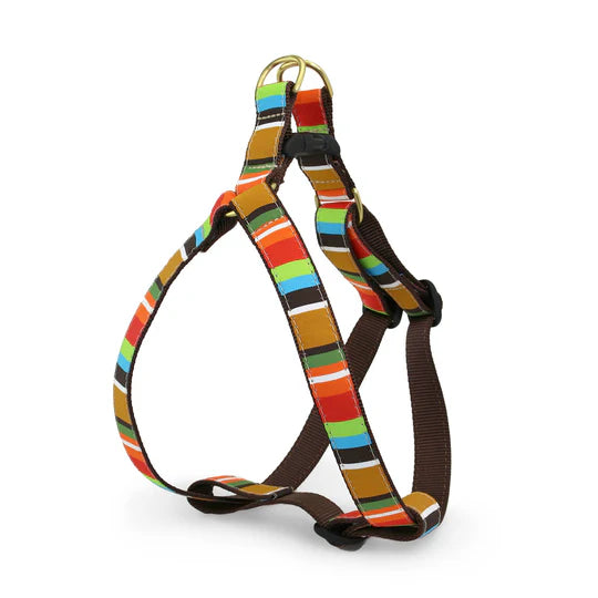 Brown Stripe Dog Harness (Optional Leash)