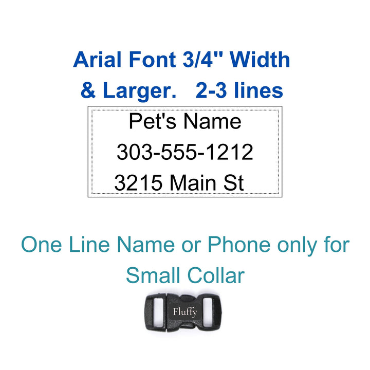 Personalized Velvet Dog Collar w/ Plastic Buckle