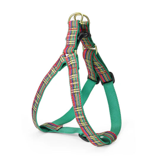 Christmas Plaid Dog Harness (Optional Leash)