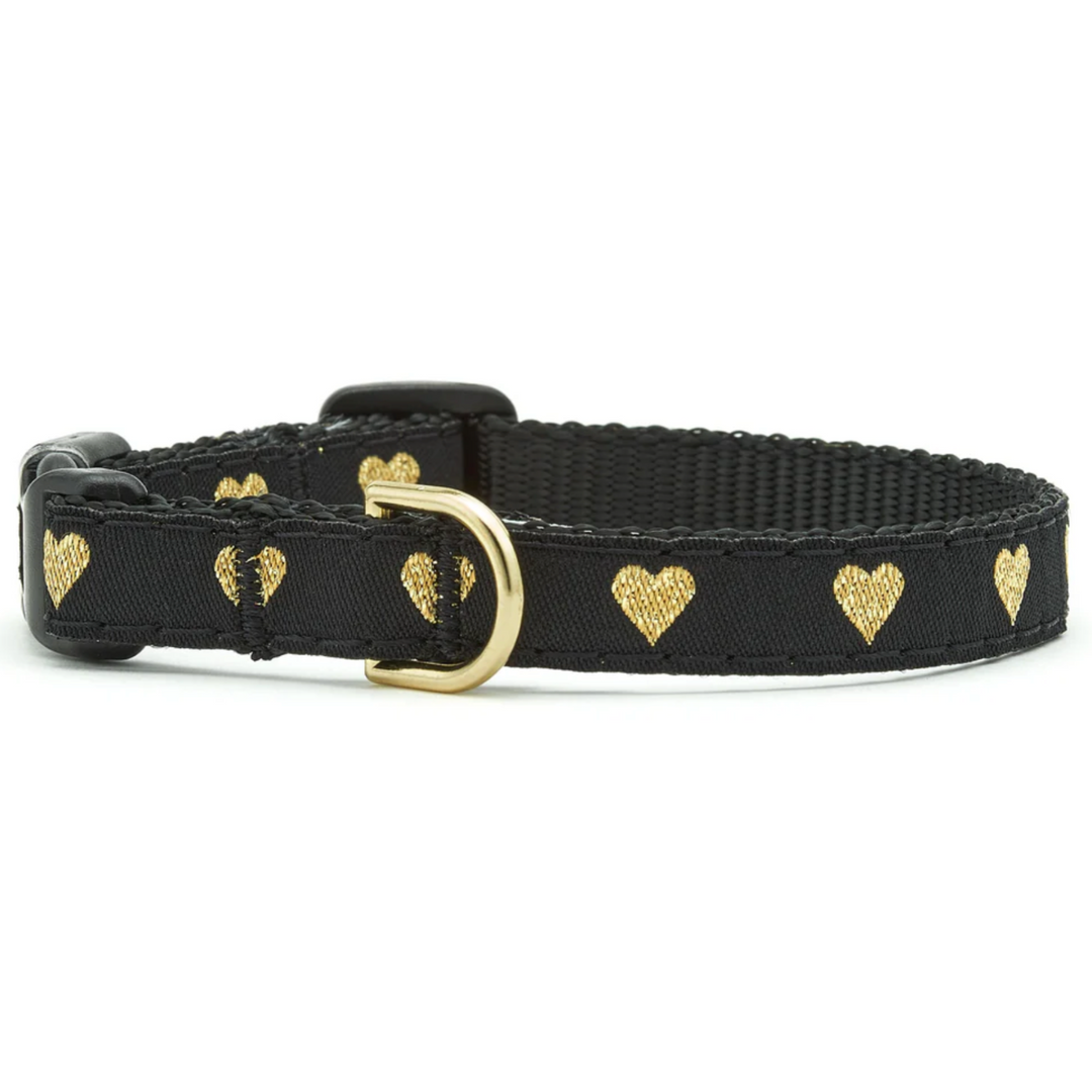 Black Heart of Gold Small Breed Collar