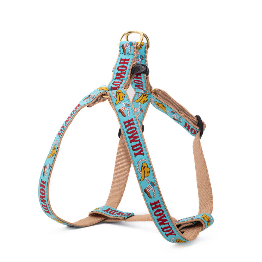 Howdy Blue Dog Harness (Optional Leash)