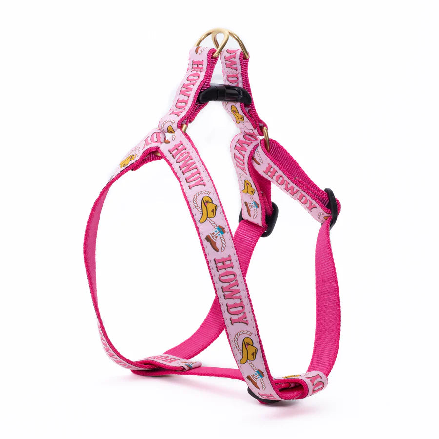 Howdy Pink Dog Harness (Optional Leash)