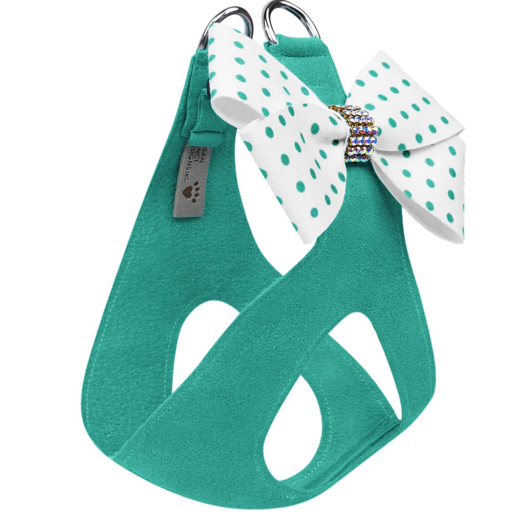 Bimini Polka Dot Nouveau Bow Step in Harness + Aurora Borealis