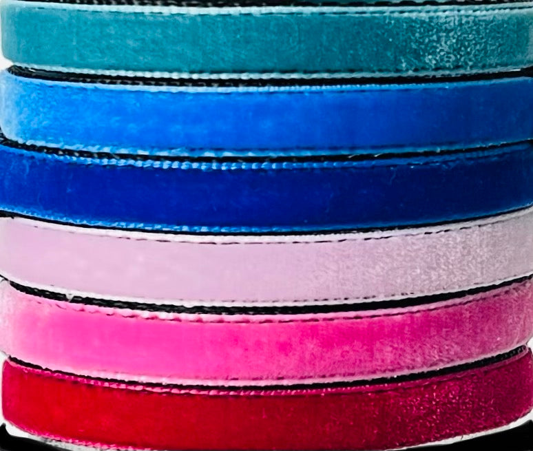 Personalized Velvet Small Dog Collar or Cat Collar