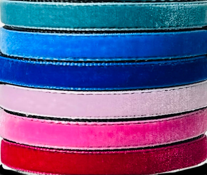 Personalized Velvet Small Dog Collar or Cat Collar