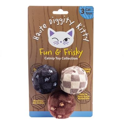 Kitty Vuiton Balls Checker Organic Catnip Toys