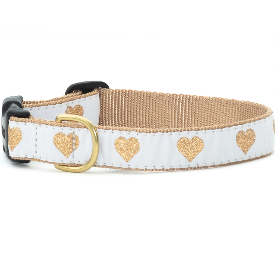 White Heart Of Gold Dog Collar