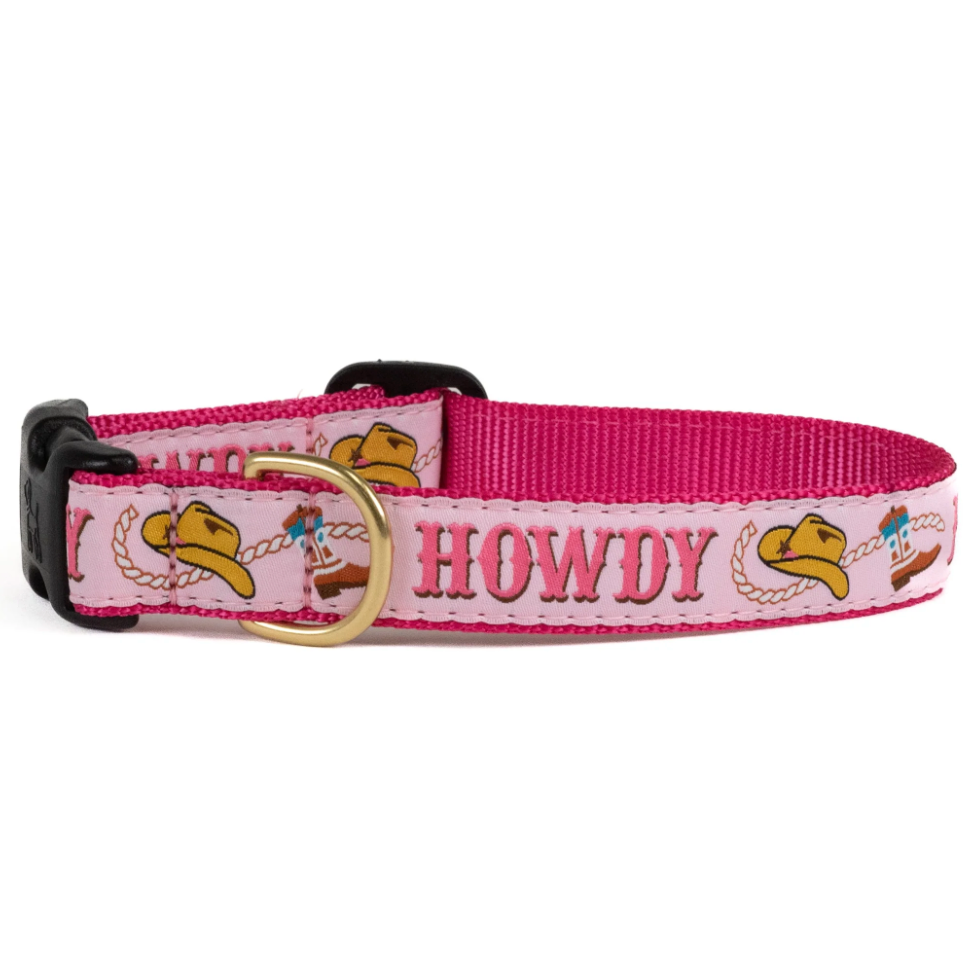 Howdy Pink Dog Collar