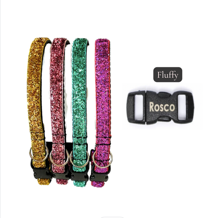 Personalized Sparkle Mermaid Cat Collars (Breakaway)