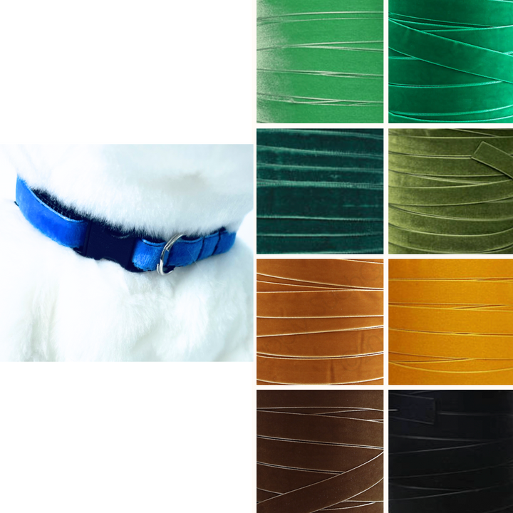 Personalized Velvet Small Dog Collar or Cat Collar