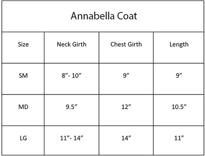 Annabella Luxury Dog Coat (8 Colors)