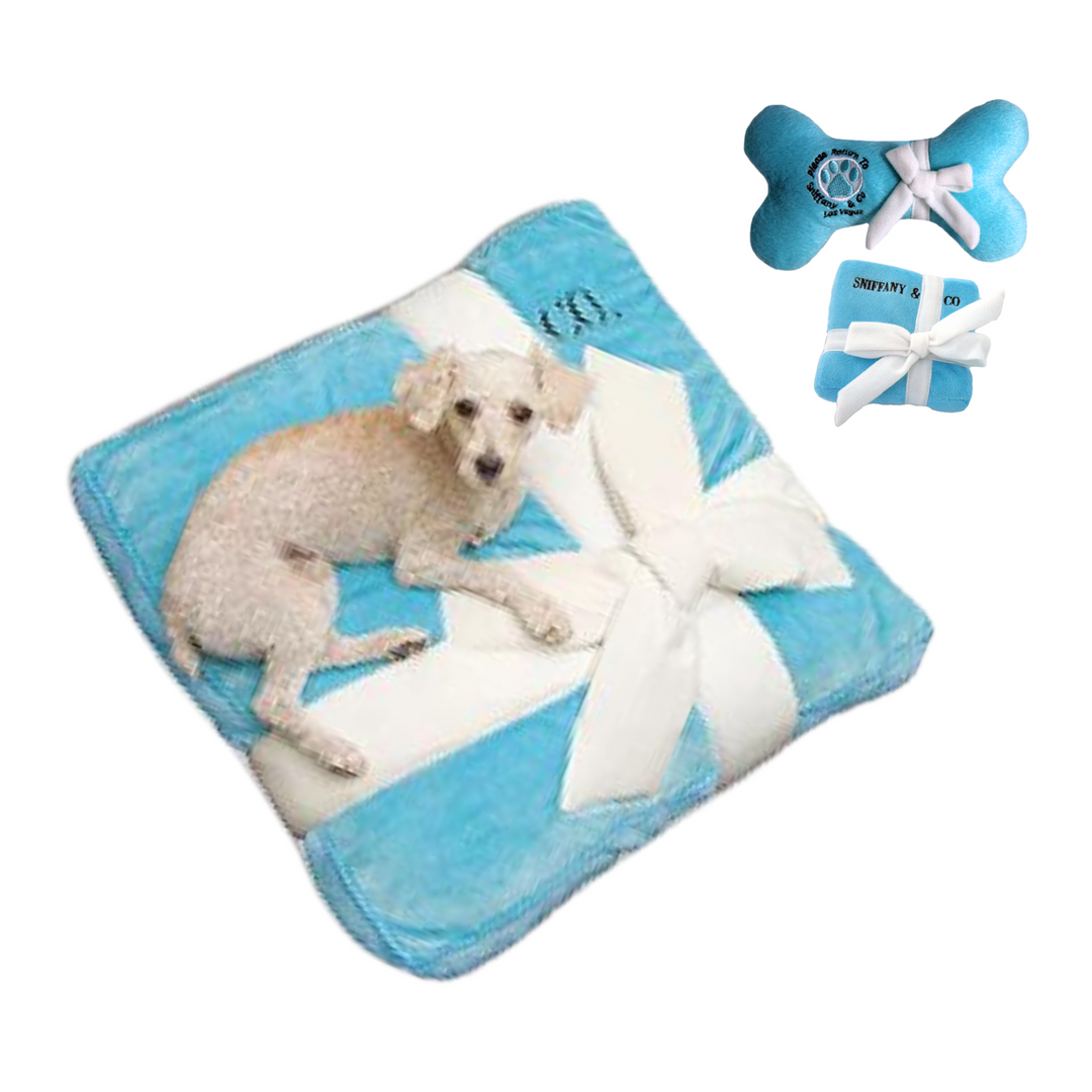 Sniffany Box -Shaped Bed + 2 Dog Toys