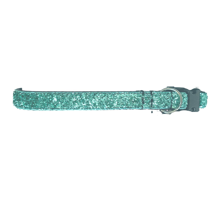 Sparkle Dog Collar Personalized Name on Hybrid Brushed Metal +Black Buckle