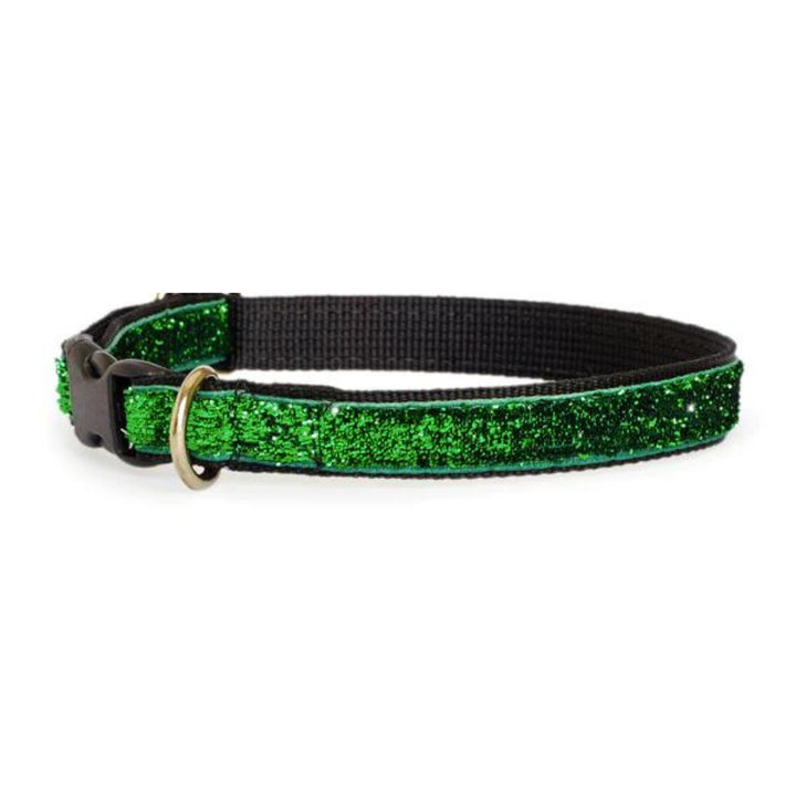 Sparkle Dog Collar Personalized Name on Hybrid Brushed Metal +Black Buckle