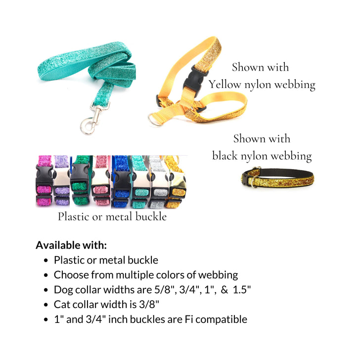 2 Line Personalized Sparkle Mermaid Cat Collars (Not Breakaway)
