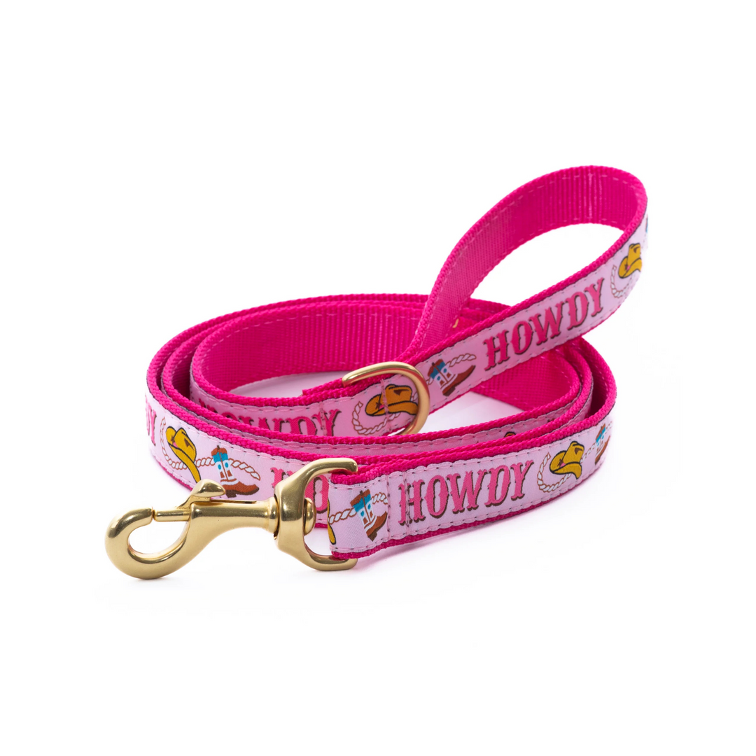 Howdy Pink Dog Leash (Optional Harness)
