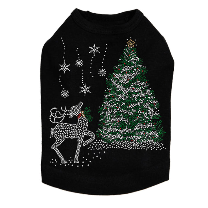 Christmas Tree with Reindeer - Dog Tank-Choose Color