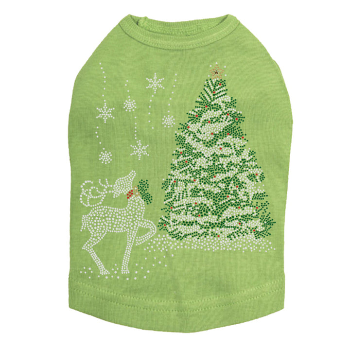 Christmas Tree with Reindeer - Dog Tank-Choose Color