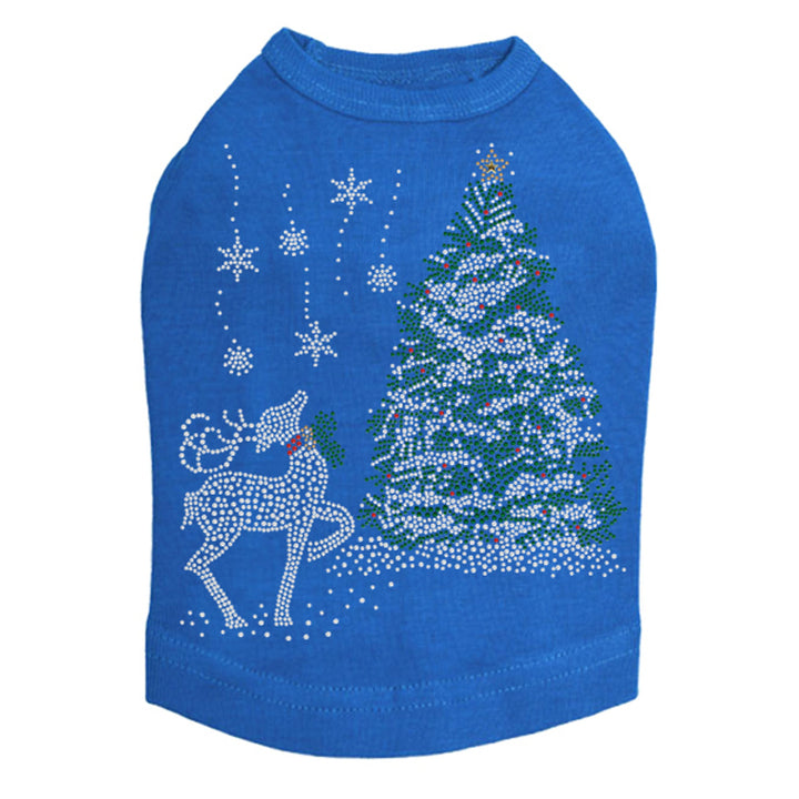 Christmas Tree with Reindeer - Dog Tank-Choose Color