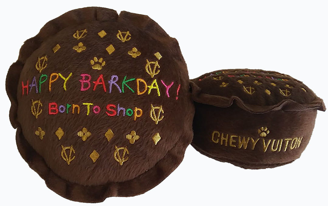 Chewy Vuton Happy Barkday Cake Dog Toy