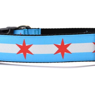 Chicago Flag Cat Collar