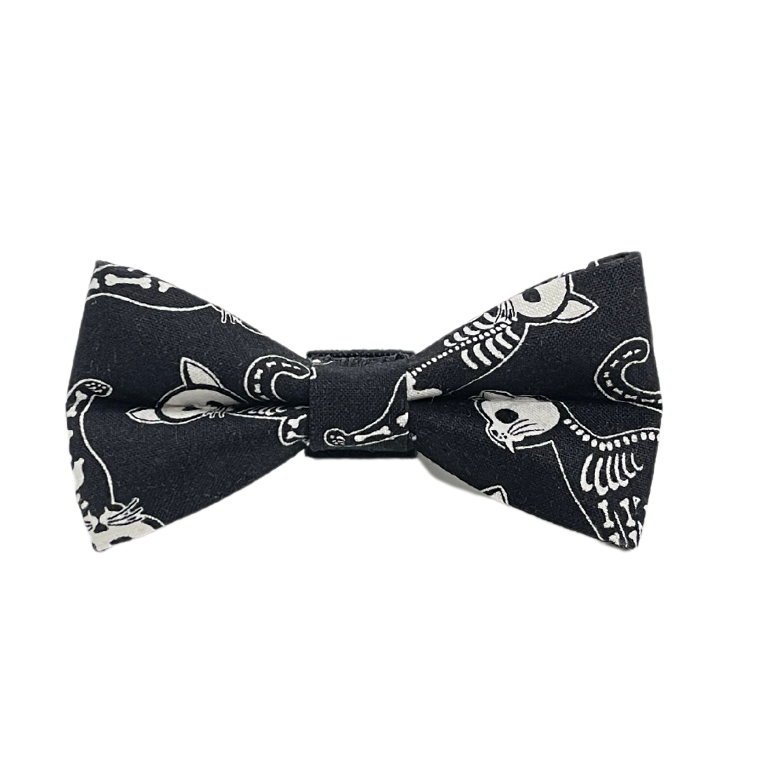 Cat Skeleton Bow Tie 4"