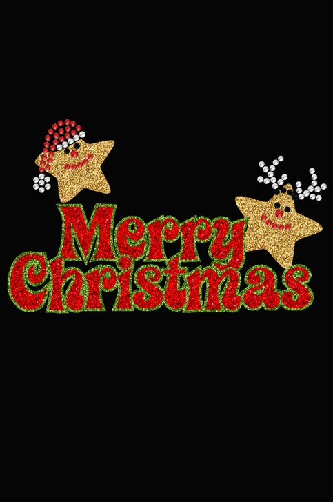 Merry Christmas With Glitter Stars