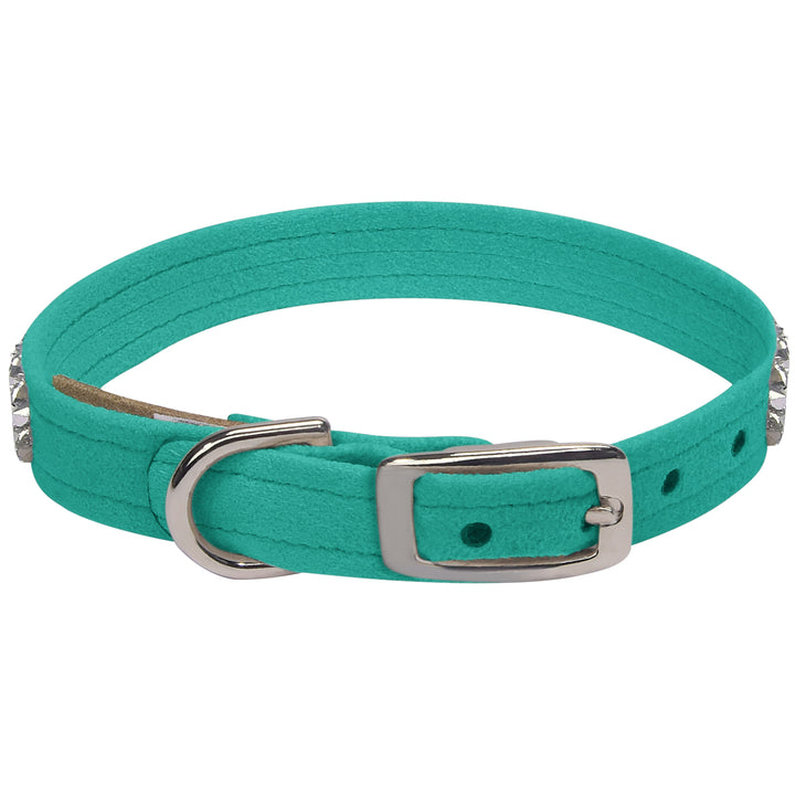 Aurora Borealis Crystal Rocks 1/2" Dog Collar