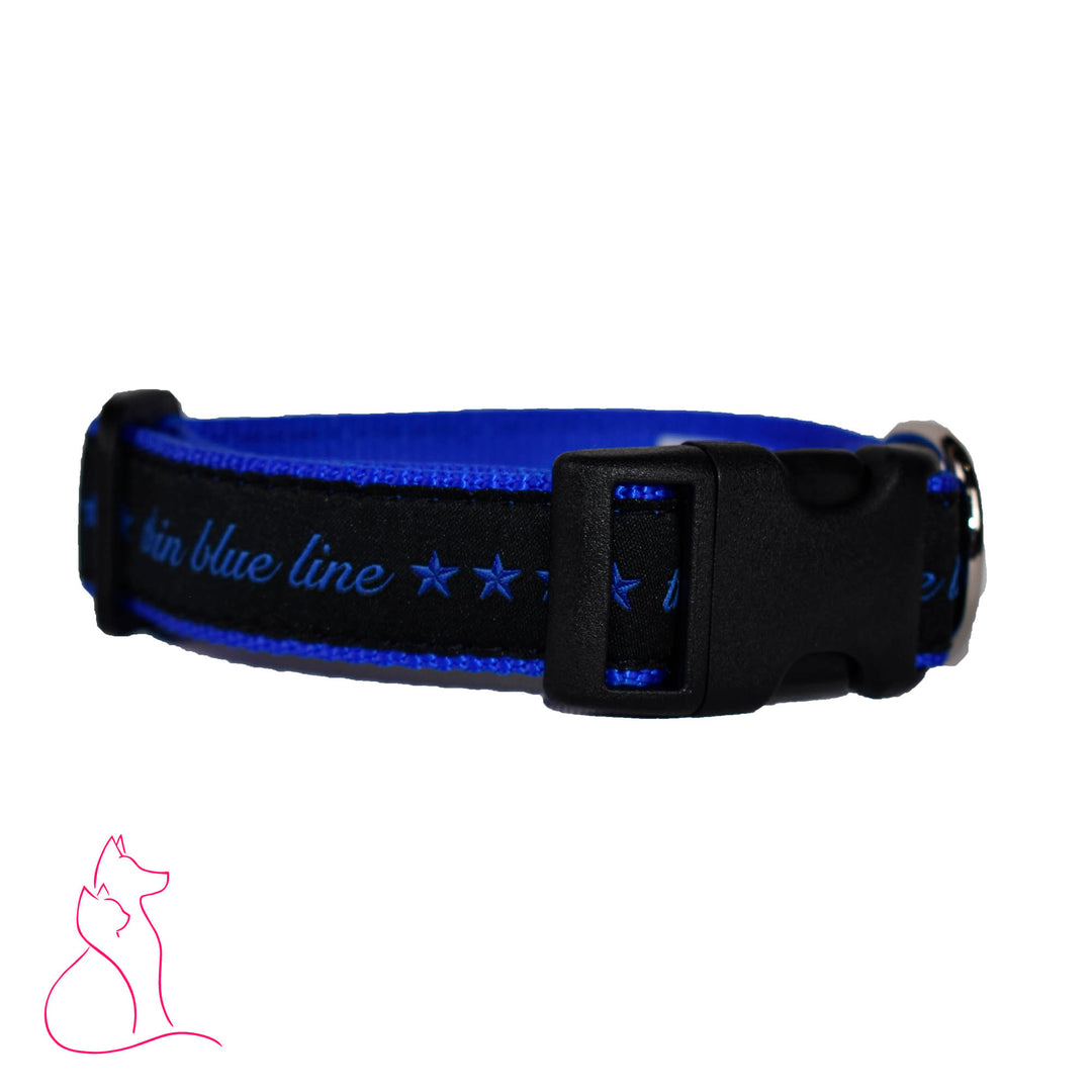 Blue Line Stars Dog Collar (Blue)