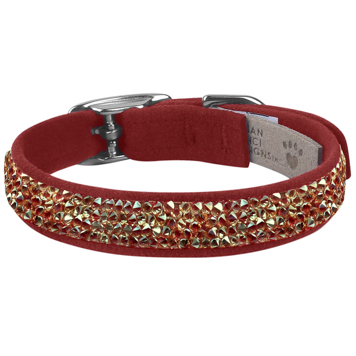 Gold Crystal Rocks 1/2" Dog Collar