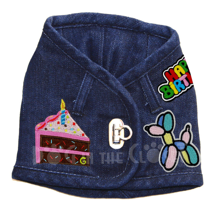 Happy Birthday Denim Harness Vest for Dogs (3 Styles/Colors)