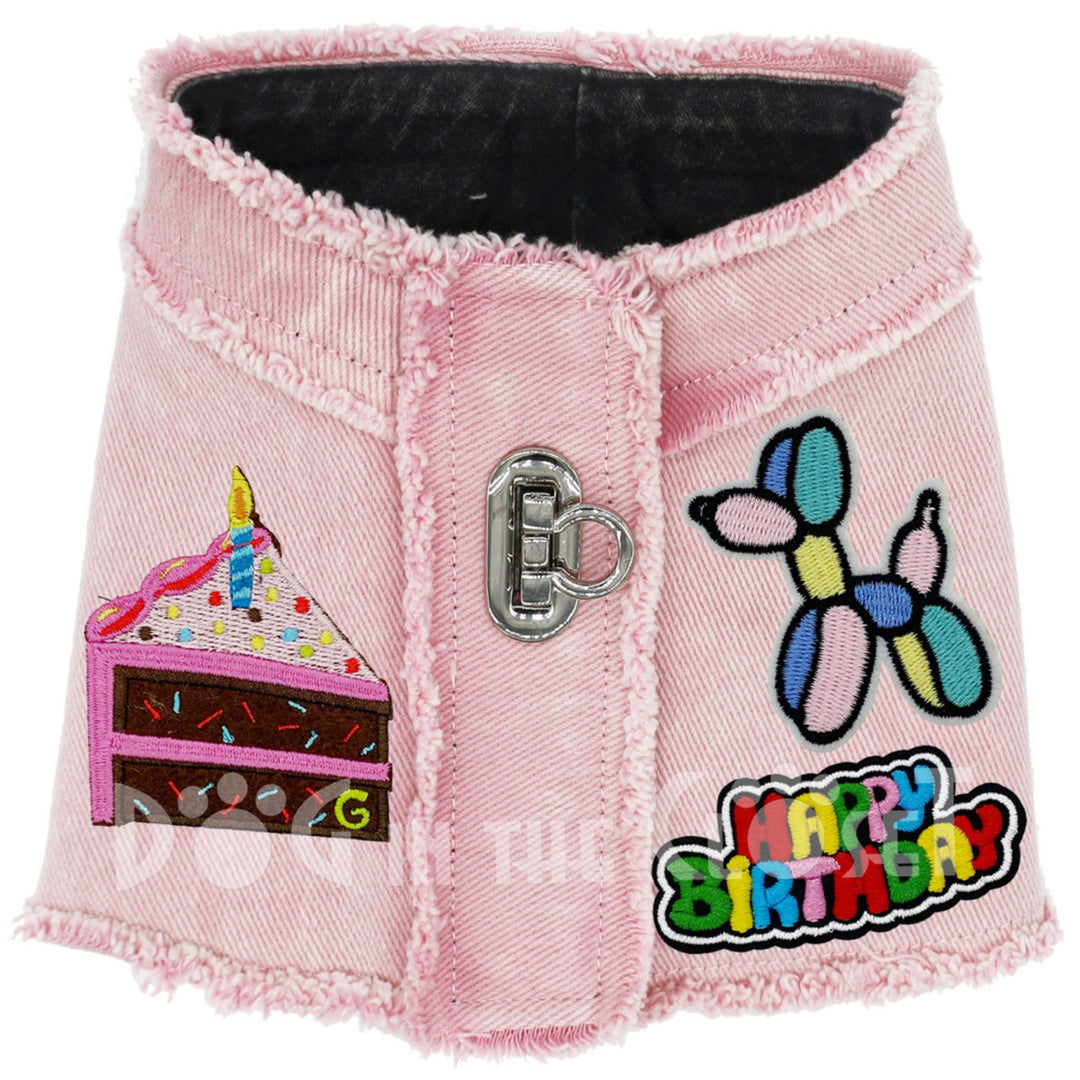 Happy Birthday Denim Harness Vest for Dogs (3 Styles/Colors)