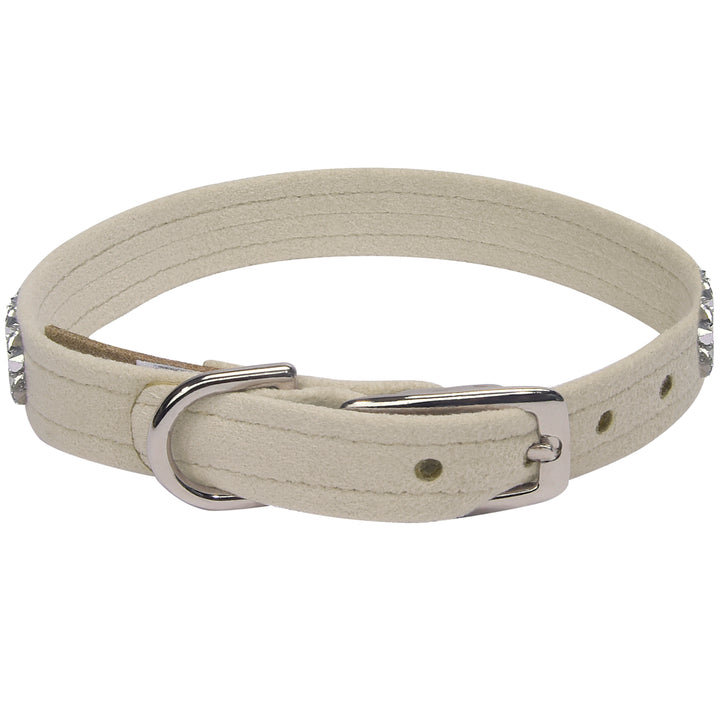 Aurora Borealis Crystal Rocks 1/2" Dog Collar