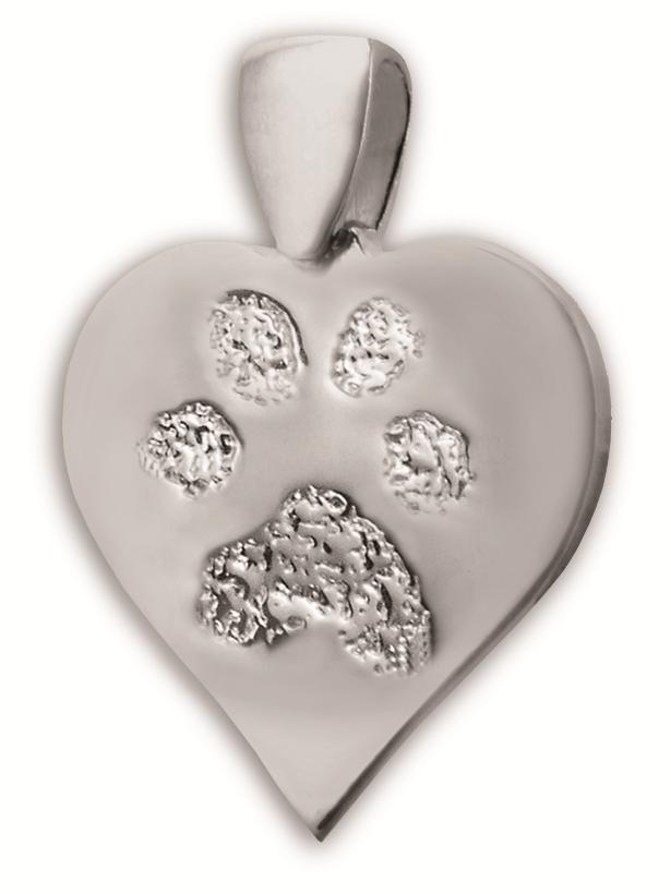 Sterling Silver Heartfelt Paw Print Charm