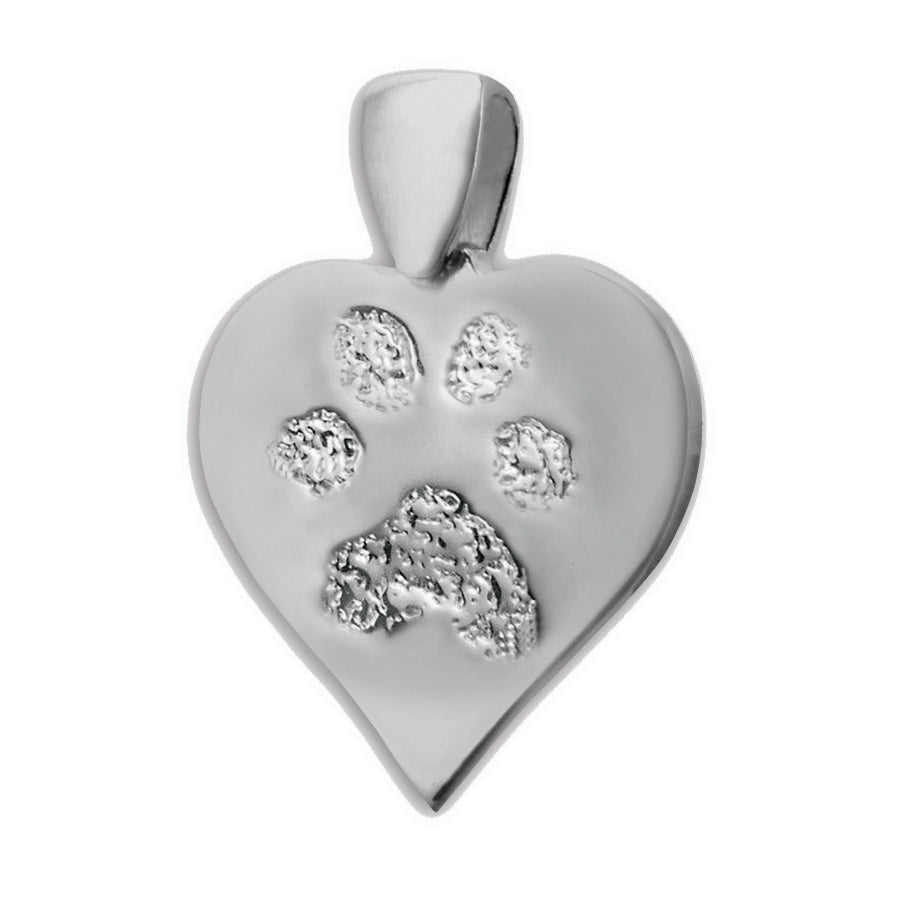 Sterling Silver Heartfelt Paw Print Charm