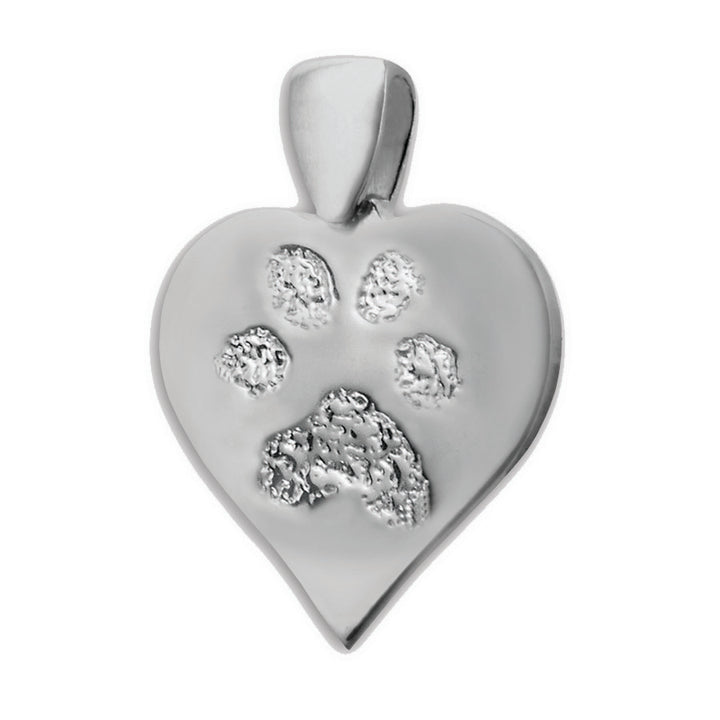 Sterling Silver Heartfelt Paw Print Charm