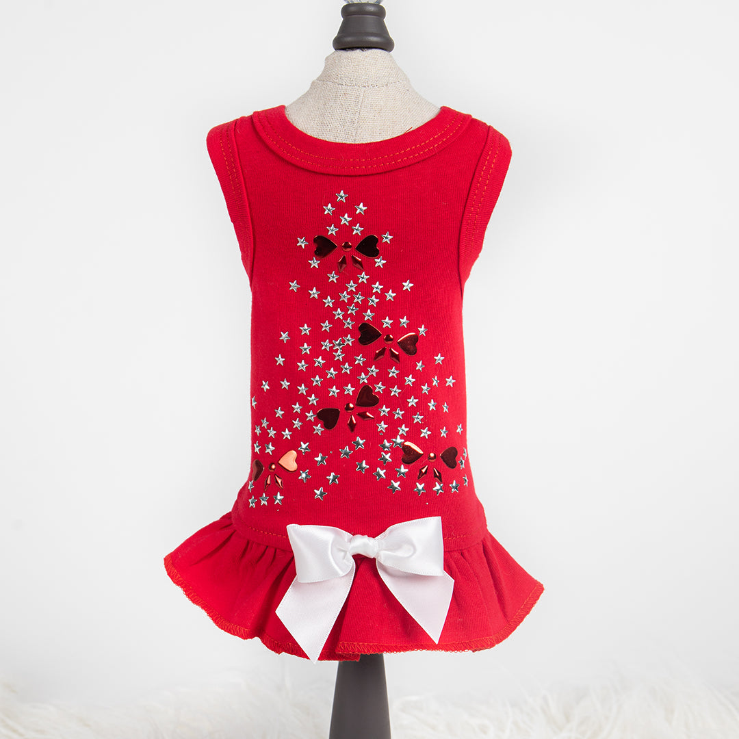 Holiday Sparkle Dog Dress - Red Chloe Cole Pet Couture Holiday Sparkle Dog Dress - Red Chloe Cole Pet Couture