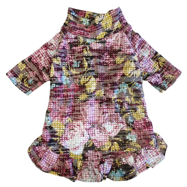 Lucy Pink Floral Waffle Knit Dress