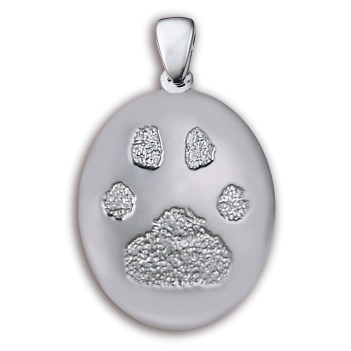 White Gold (14k) Paw Print Charm (Large)