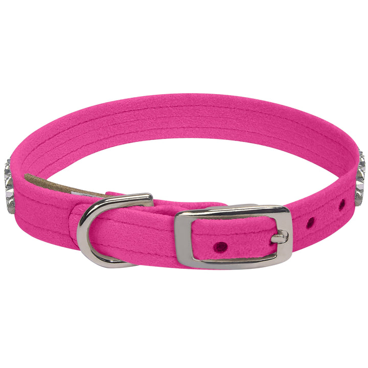 Aurora Borealis Crystal Rocks 1/2" Dog Collar