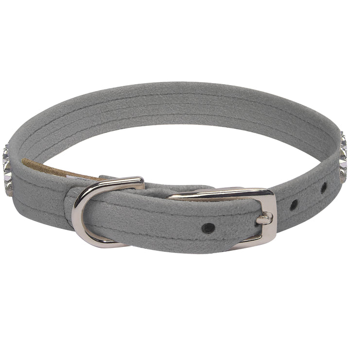 Aurora Borealis Crystal Rocks 1/2" Dog Collar