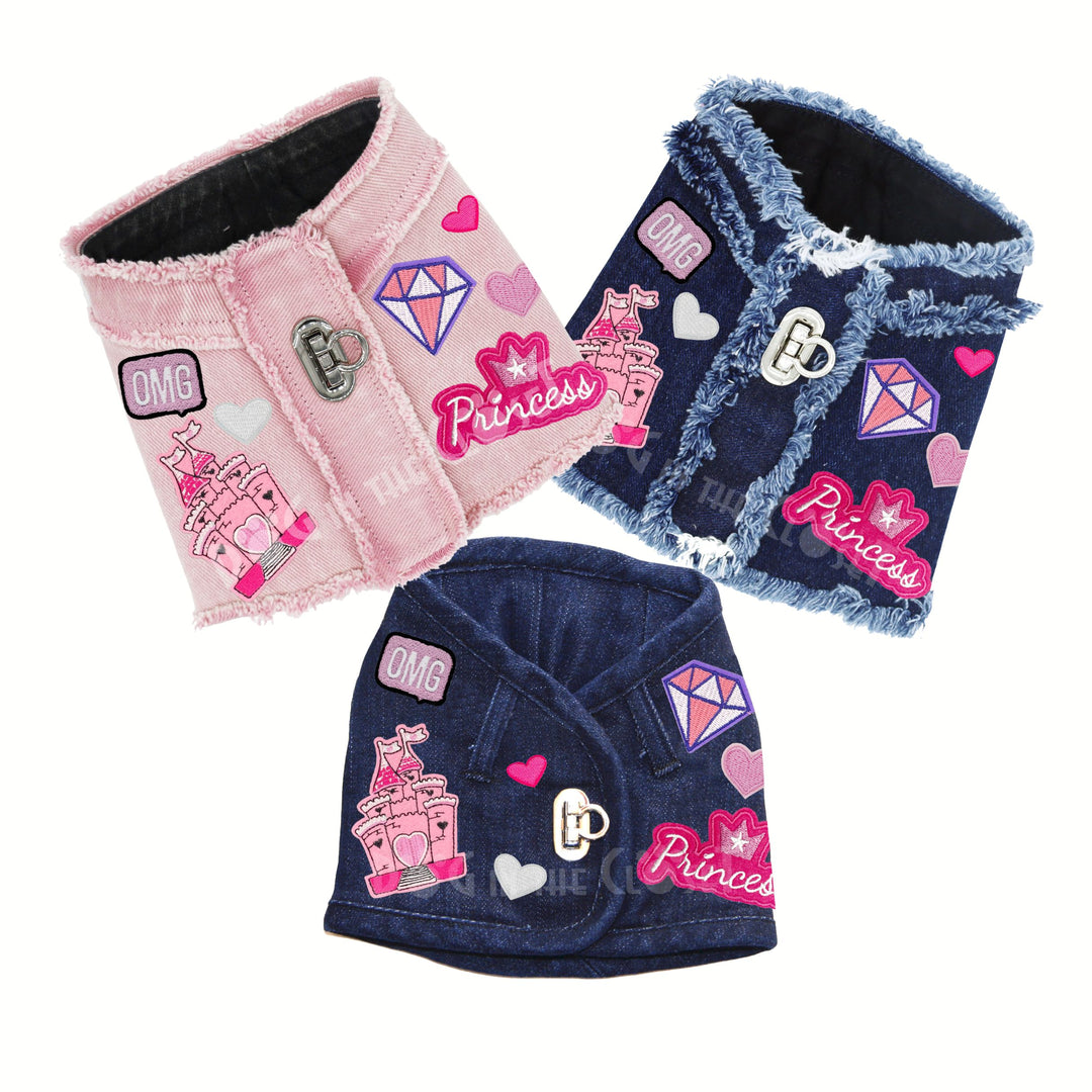 Princess Denim Harness Vest for Dogs (3 Styles/Colors)