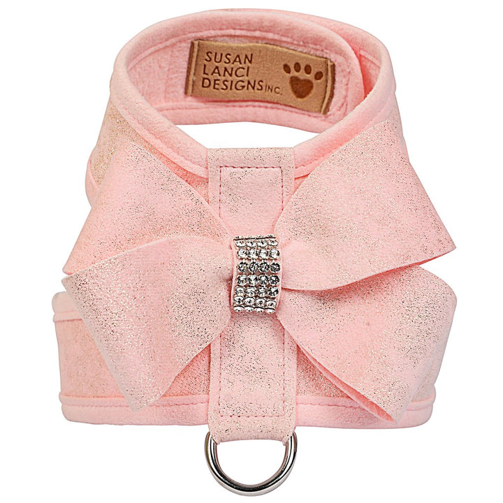 Puppy Pink Glitzerati Really Nouveau Bow Tinkie Harness with Puppy Pink Trim