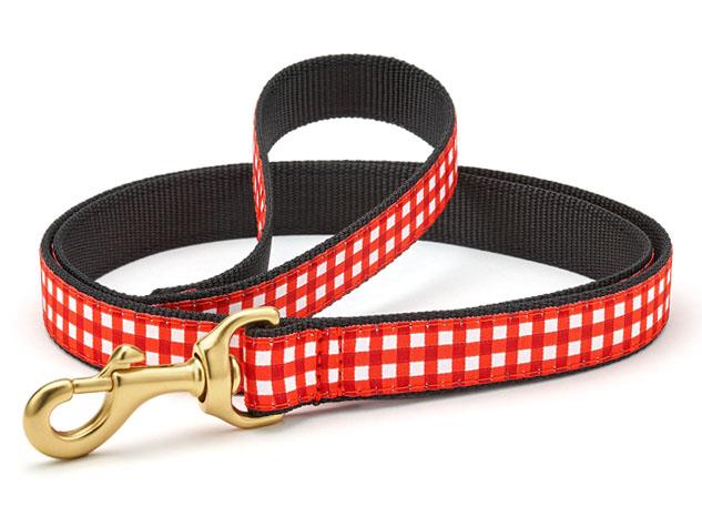 Red Gingham Dog Leash