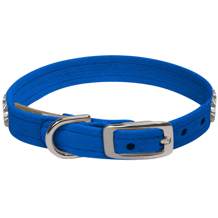 Aurora Borealis Crystal Rocks 1/2" Dog Collar