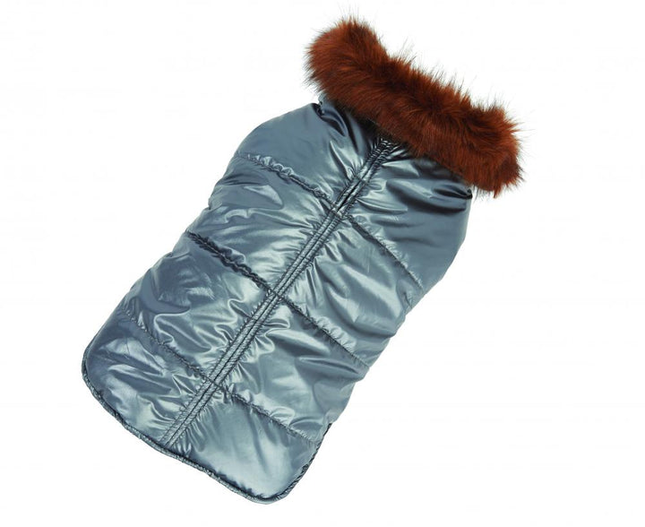 Aspen Silver Puffer Dog Coat