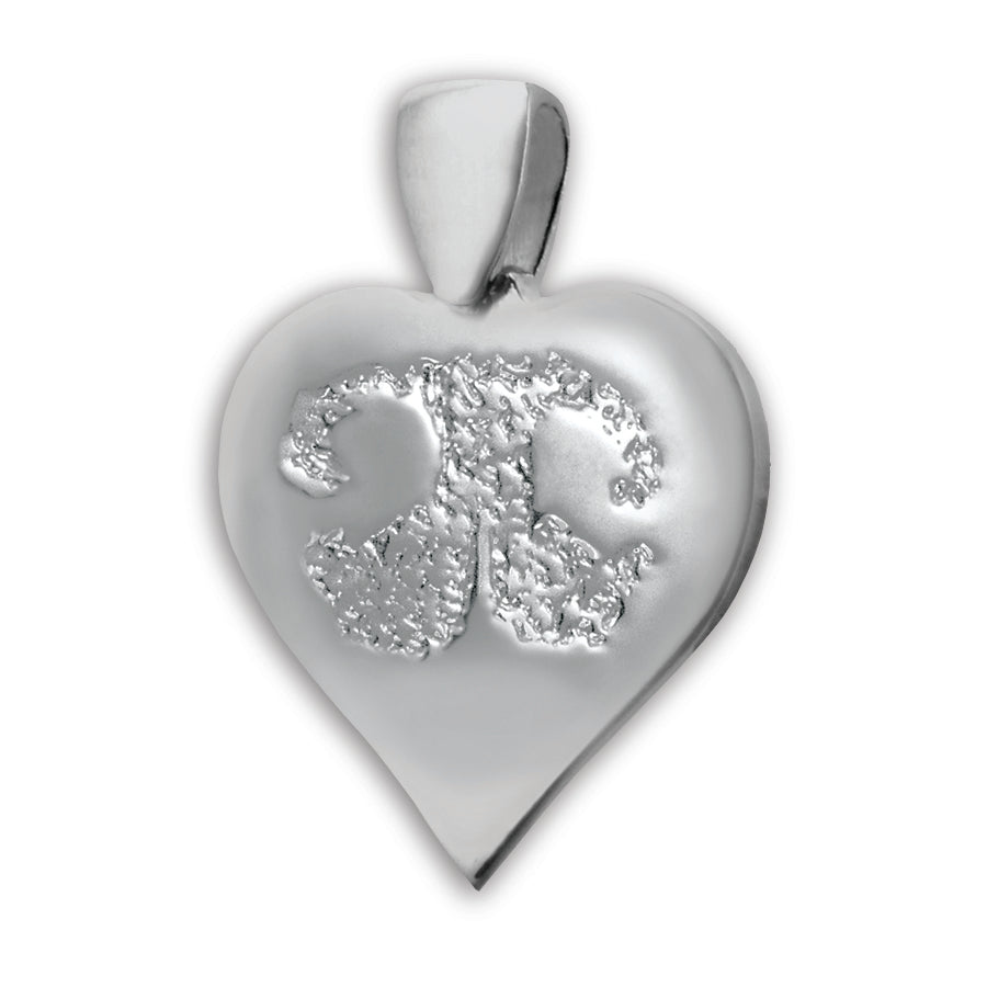 Sterling Silver Heartfelt Paw Print Charm